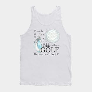 Blue Golf Art Tank Top